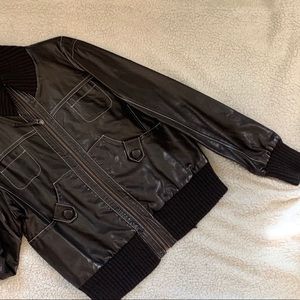 XHILARATION : Faux Leather Bomber Jacket